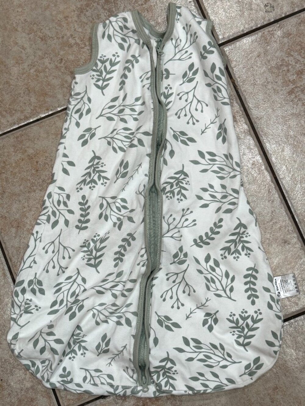 Yoofoss Baby Sleep Sack Green White Leaf Print Size 0 to 6 Months (164)